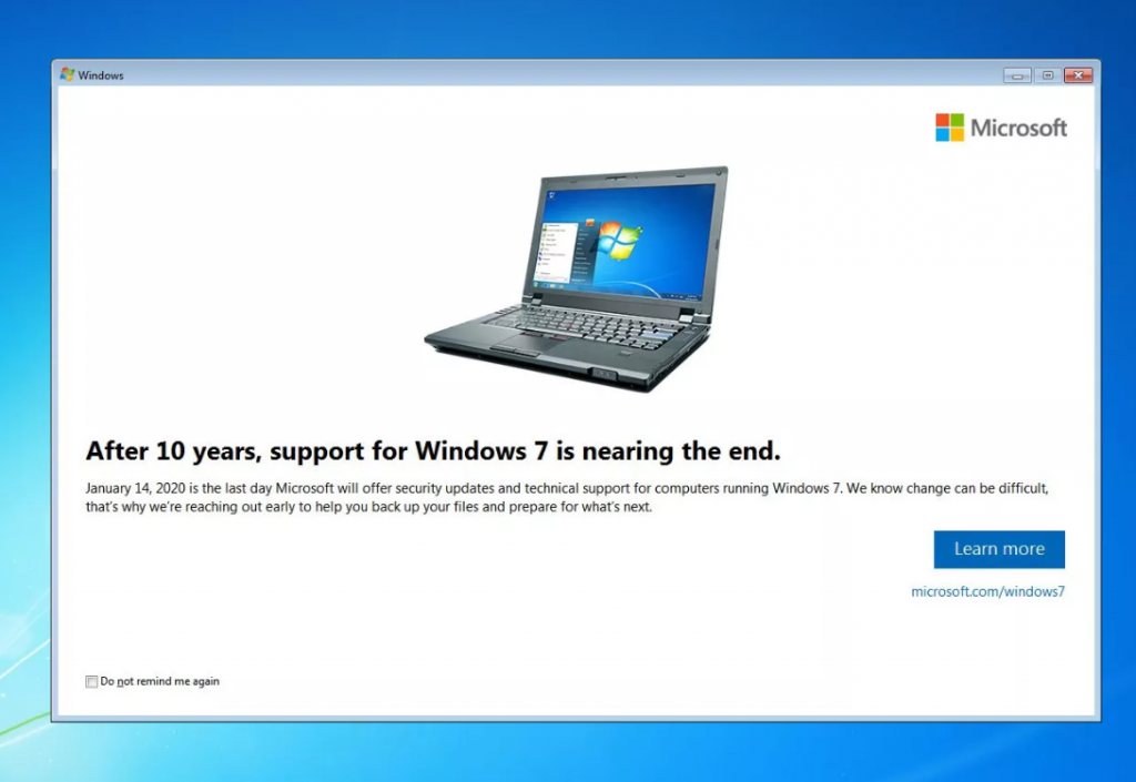 Windows 7 Update Notification