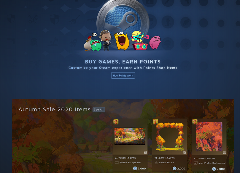 Steam Sales Autumn 2020 Items